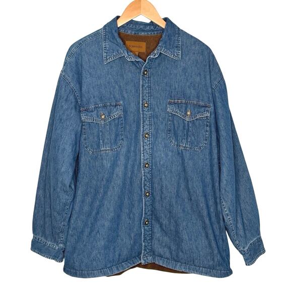 St. John’s Bay Other - St. John’s Bay vintage style denim Shacket with brown fleece size XL